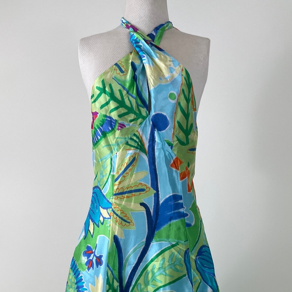 RALPH LAUREN 100% Silk Floral Cocktail Dress SIZE 4